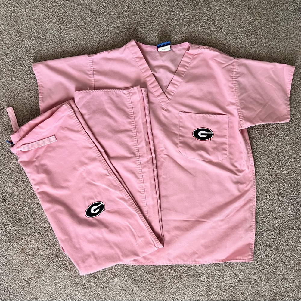 Pink UGA Scrubs Set